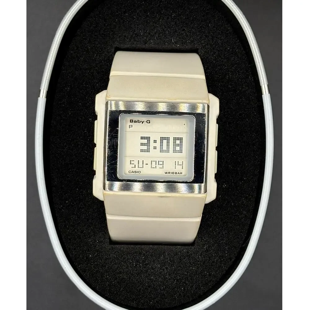 Casio Baby-G BG-2001 Vintage Y2K White Digital Watch 100M